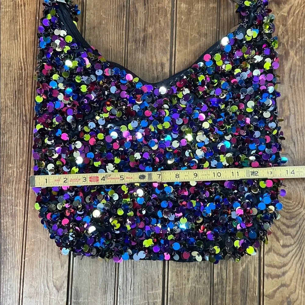 Colorful Multicolor Sequin Women's shoulder party nightclub Bag nwot